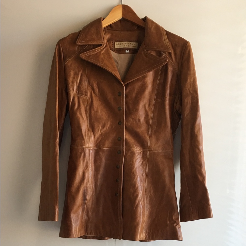Gorgeous Italian saddle leather jacket 🧥